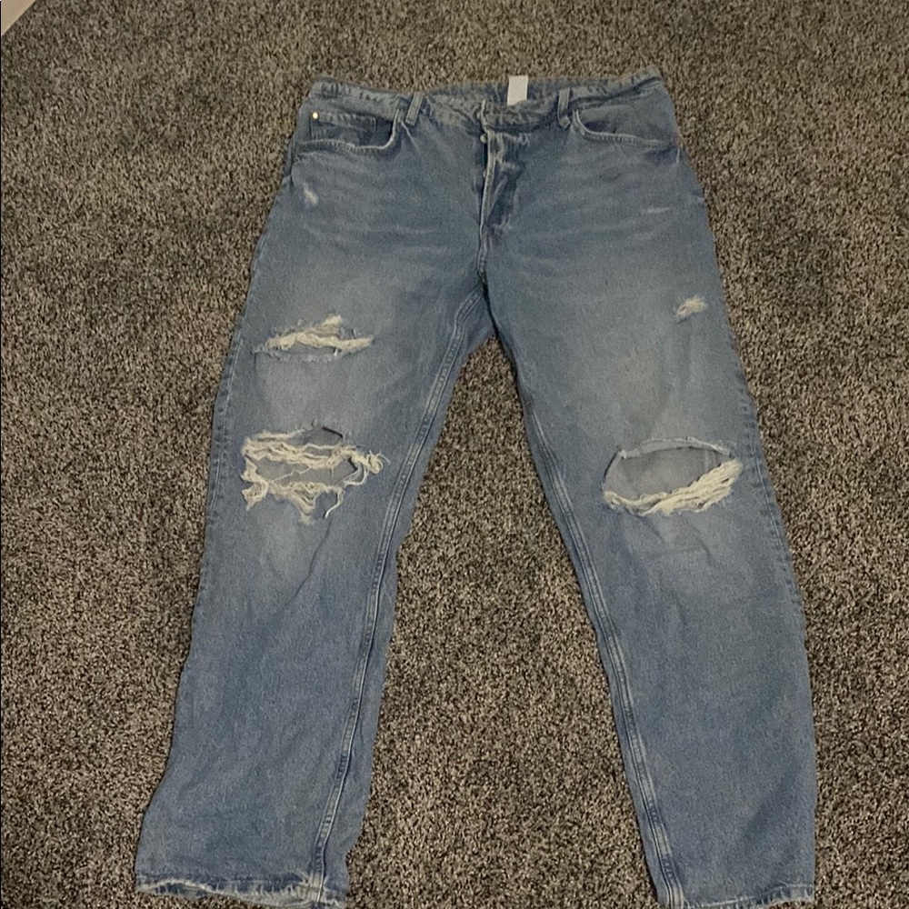 Men's Blue Distressed Jeans